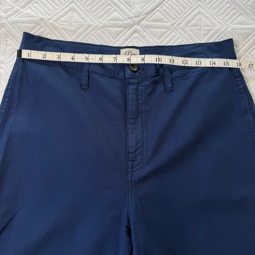 J. Crew Slim Wide Leg Flat Front Crop Pants Size 30 Navy Blue